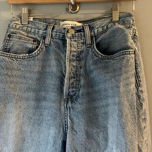 Aritzia-Denim Forum “The Joni” high rise loose jeans distressed size 26